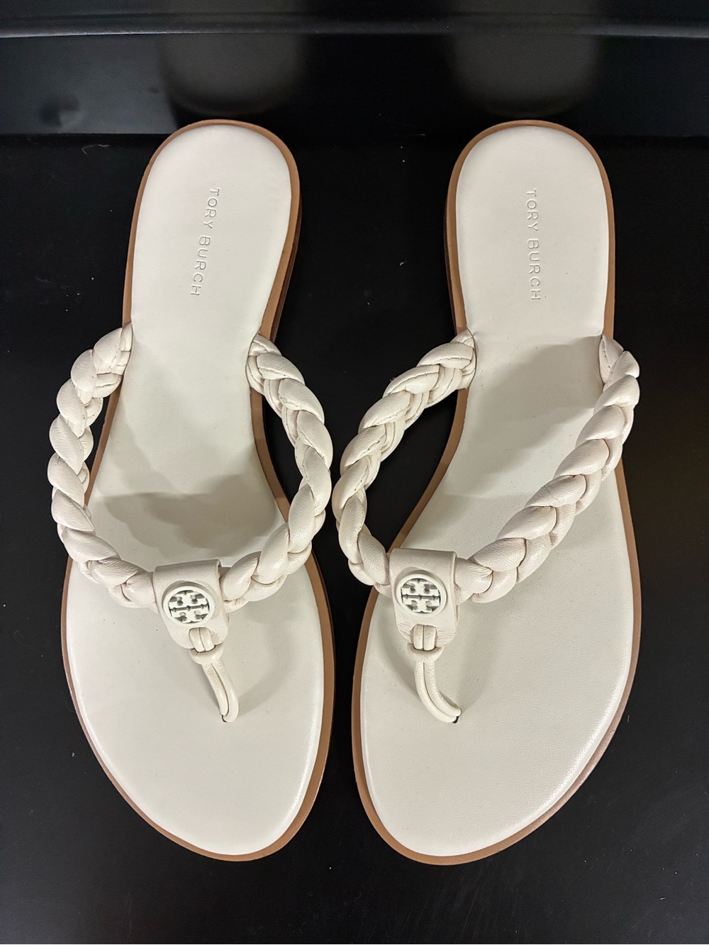 Title: Tory Burch Braided Benton Leather Thong Sandals Sz 9